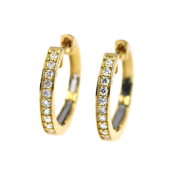 K18YG ダイヤモンド ピアス 0.30ct フープ