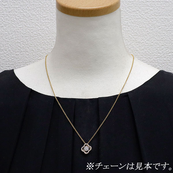 K18PG/YG/ Pt900 ダイヤモンド ペンダントトップ 0.70ct フラワー
