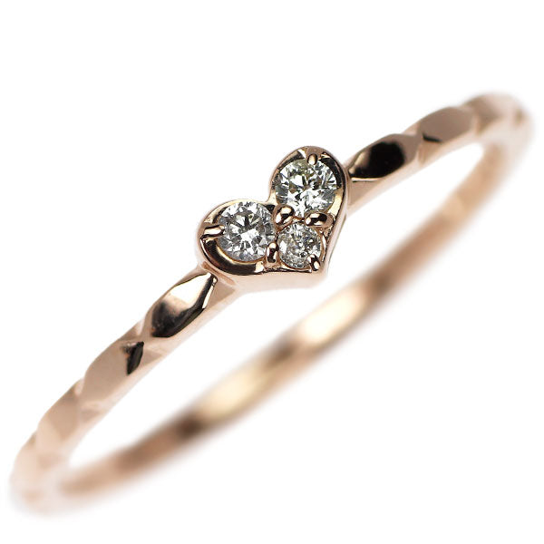 サマンサティアラ K18PG ダイヤモンド リング 0.05ct ハート