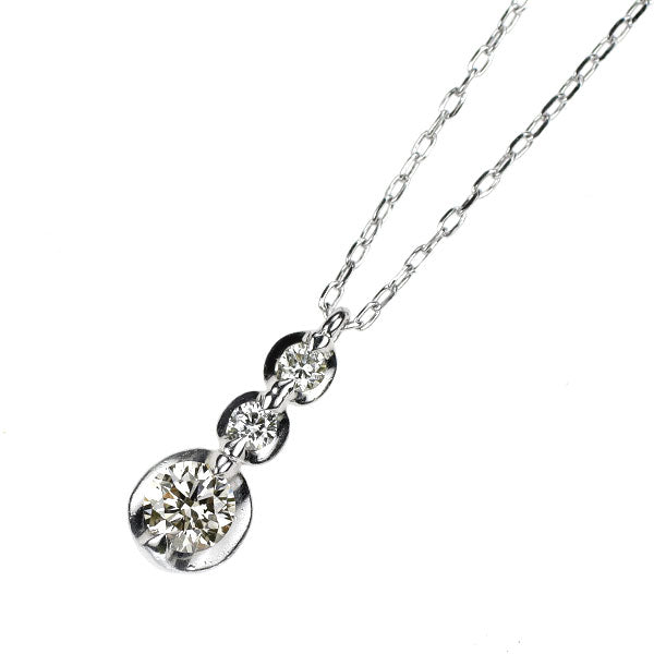 K10WG ダイヤモンド ペンダントネックレス 0.10ct