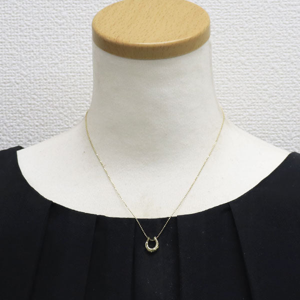 K10YG ダイヤモンド ペンダントネックレス 0.01ct 馬蹄 ホースシュー 2way