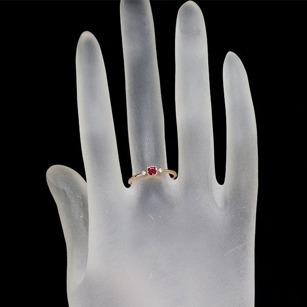 ADA K10PG ルビー ダイヤモンド リング D0.02ct