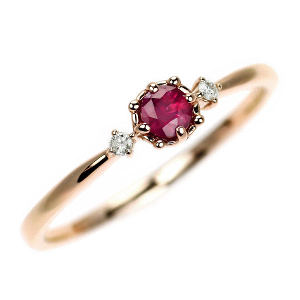 ADA K10PG ルビー ダイヤモンド リング D0.02ct