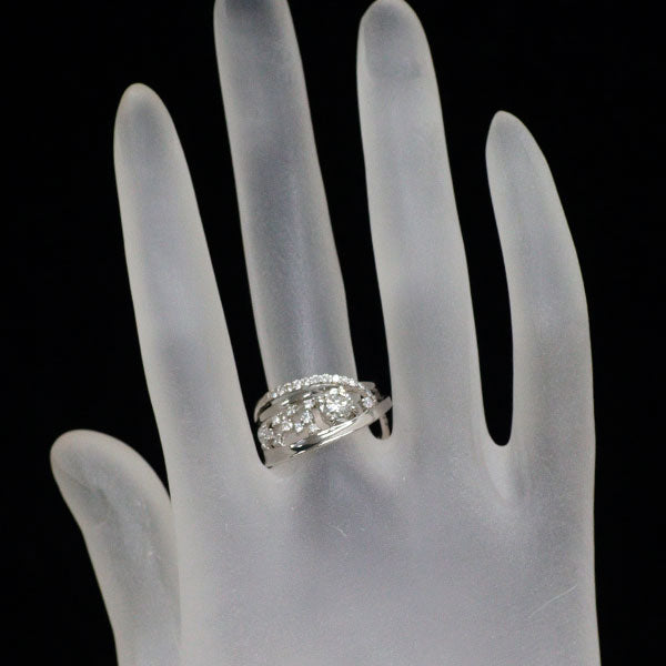 Pt900 ダイヤモンド リング 0.468ct D0.30ct