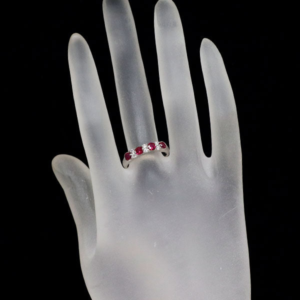 Pt900 ルビー ダイヤモンド リング 0.70ct D0.20ct