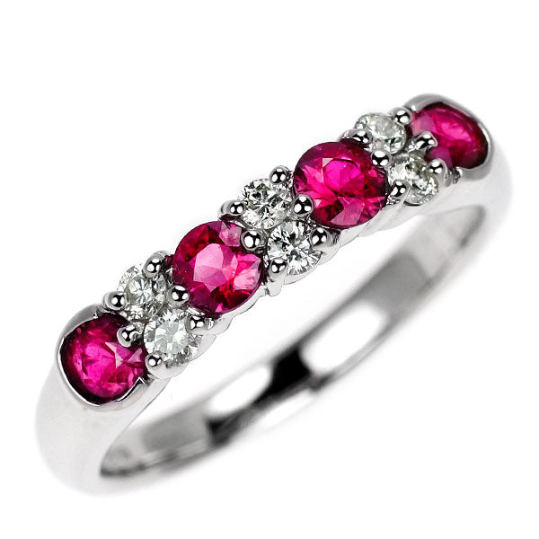 Pt900 ルビー ダイヤモンド リング 0.70ct D0.20ct