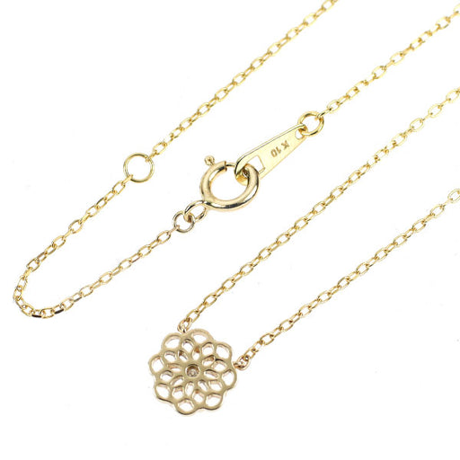 5つの花びらをデザインしたダイヤモンドネックレス 40cm K10YG 5つの花びらをデザインしたダイヤモンドネックレス 40cm K10YG