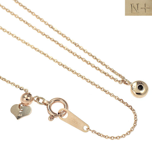 ノジェス K10PG ブラック ダイヤモンド ペンダントネックレス 0.07ct