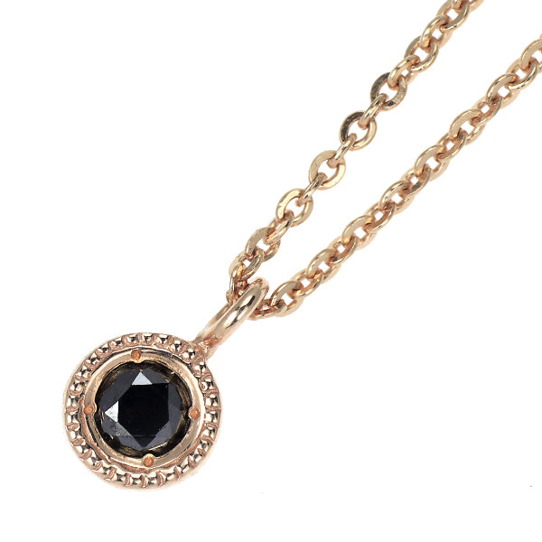ノジェス K10PG ブラック ダイヤモンド ペンダントネックレス 0.07ct