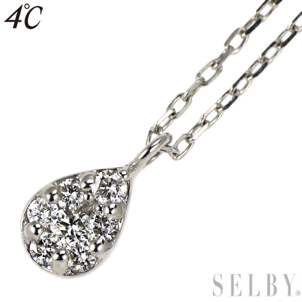 k10WG ペンダントネックレス 4℃ K10WG ダイヤモンド ペンダントネックレス — セルビーオンラインストア