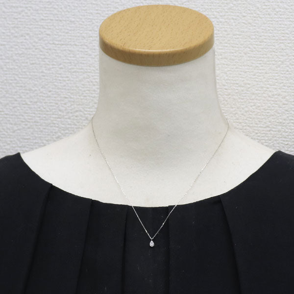 4℃ K10WG ダイヤモンド ペンダントネックレス