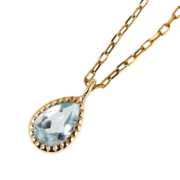 K10YG アクアマリン ペンダントネックレス