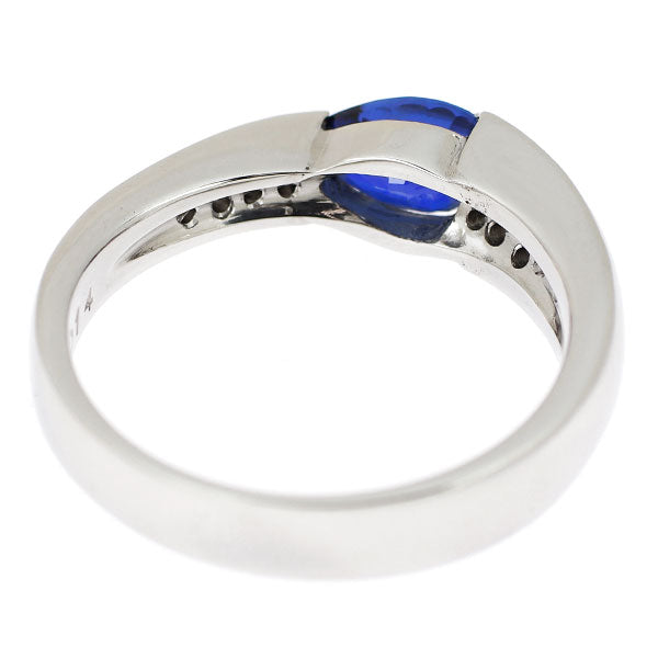 Pt900 サファイア ダイヤモンド リング 1.09ct D0.14ct