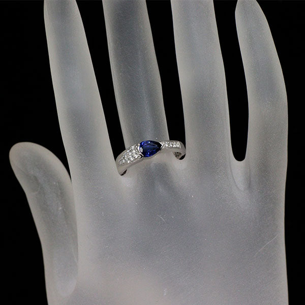 Pt900 サファイア ダイヤモンド リング 1.09ct D0.14ct