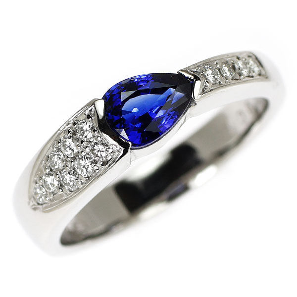 Pt900 サファイア ダイヤモンド リング 1.09ct D0.14ct