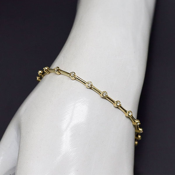 K18YG ダイヤモンド ブレスレット 0.40ct ステーション — セルビー