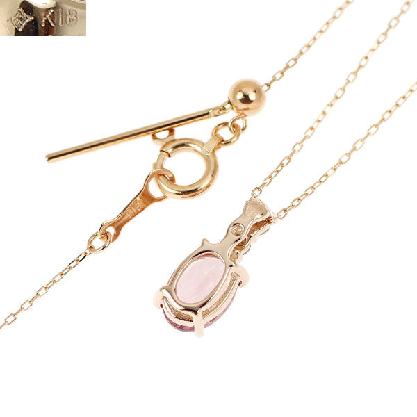 GSTV K18PG ピンクトルマリン ダイヤモンド ペンダントネックレス 0.80