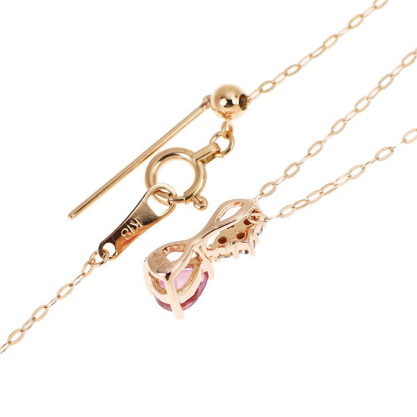 GSTV K18PG ピンクサファイア ダイヤモンド ペンダントネックレス 0.35