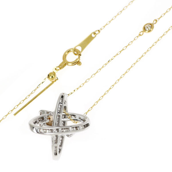 K18YG/WG ダイヤモンド ペンダントネックレス 0.50ct D0.20ct D0.05ct