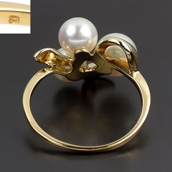 K18YGアコヤ真珠リング　新品未使用品 ミキモト K18YG アコヤ 真珠 リング 径約4.7-5.7mm — セルビー