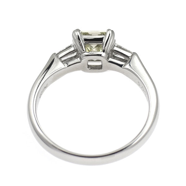 Pt900 プリンセスカット ダイヤモンド リング 1.070ct VLY VS1 D0.26ct