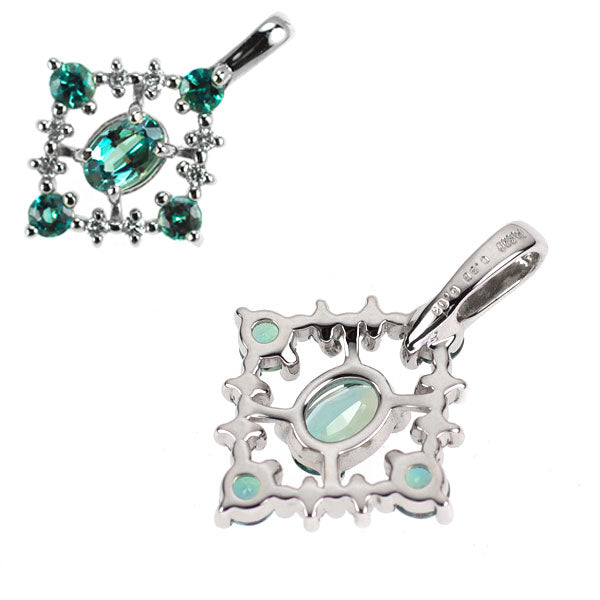 希少 Pt900 アレキサンドライト ダイヤモンド ペンダントトップ 0.38ct D0.03ct
