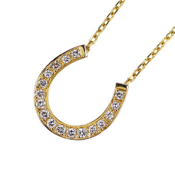 Vendome Aoyama ダイヤモンドネックレス 馬蹄 ヴァンドーム青山 K18YG ダイヤモンド ペンダントネックレス 0.14ct