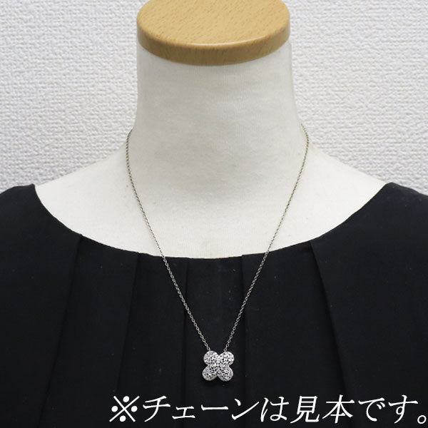 K18WG ダイヤモンド ペンダントトップ 0.50ct クローバー フラワー