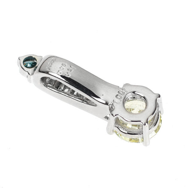 Pt900 ダイヤモンド トリート/カラーレスダイヤモンド ペンダントトップ 1.001ct D0.27ct