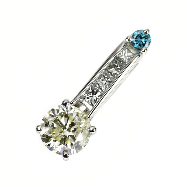 Pt900 ダイヤモンド トリート/カラーレスダイヤモンド ペンダントトップ 1.001ct D0.27ct
