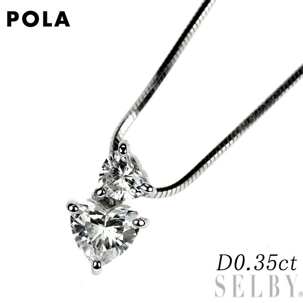 ポーラ Pt900/ Pt850 ハートシェイプ ダイヤモンド ペンダントネックレス 0.35ct ラヴィドールドゥ
