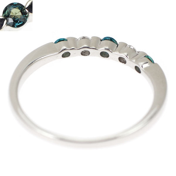 希少 K18WG アレキサンドライト ダイヤモンド リング 0.15ct D0.10ct