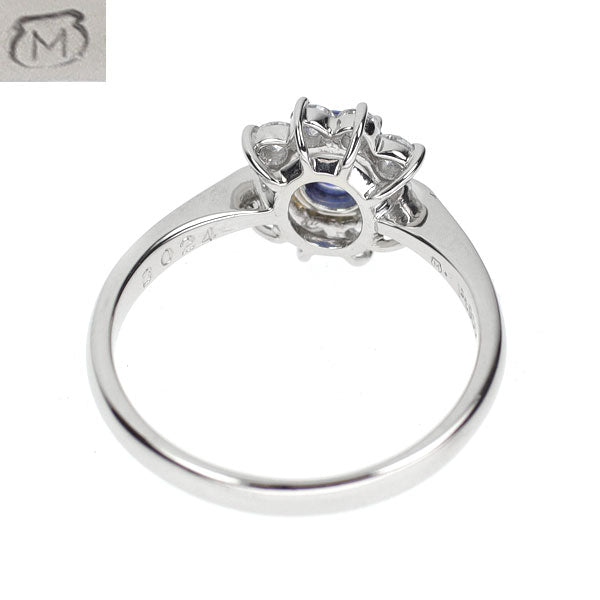 ミキモト Pt900 サファイア ダイヤモンド リング 0.46ct D0.24ct