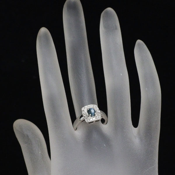 希少 Pt900 インド産 アレキサンドライトキャッツアイ ダイヤモンド リング 0.83ct D0.20ct