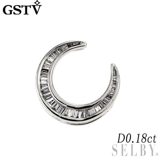 本日限定★未使用 gstv ダイヤ 小馬蹄 K18WG 0.18ct大久保馬蹄 GSTV K18WG ダイヤモンド ペンダントトップ 0.18ct 大久保馬蹄 三日月