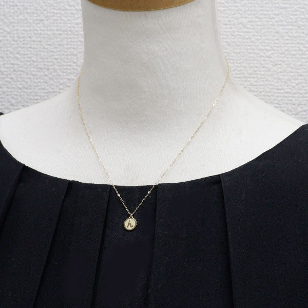 アーカーブラン エナメル/ K18YG ペンダントネックレス イニシャル 「h