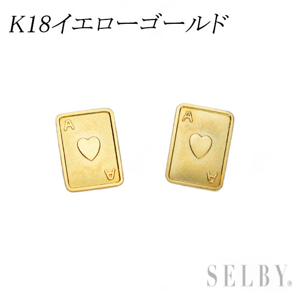 K18YG ピアス トランプ