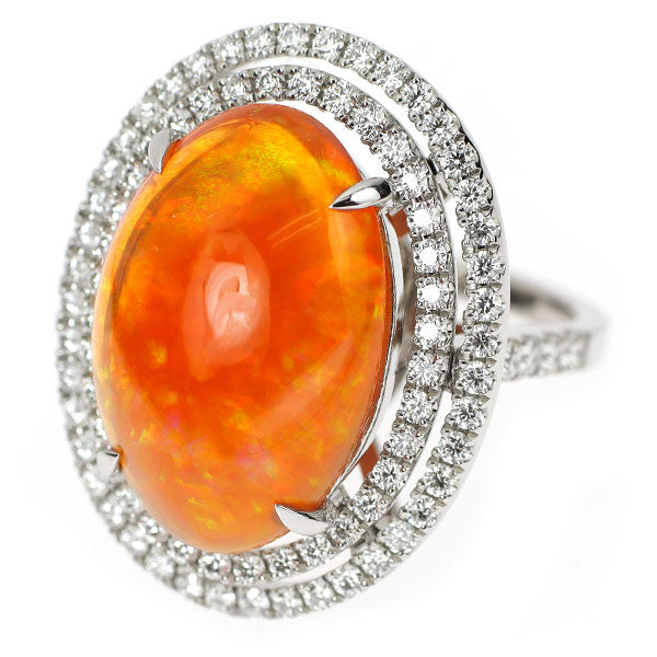 Pt950 ファイアーオパール ダイヤモンド リング 11.59ct D1.40ct