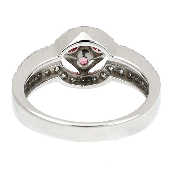 Pt900 ピンク サファイア ダイヤモンド リング 0.76ct D0.60ct