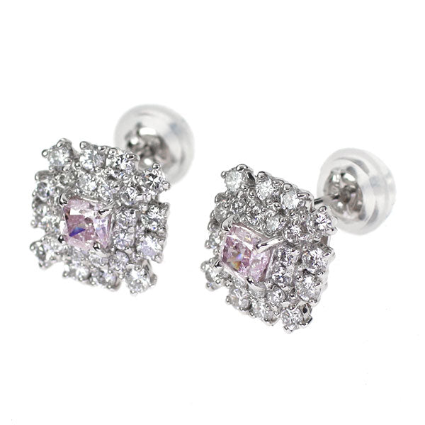 希少 Pt900 天然ピンク ダイヤモンド ピアス 0.418ct FLPP I1 D0.76ct