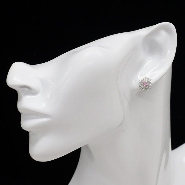 希少 Pt900 天然ピンク ダイヤモンド ピアス 0.418ct FLPP I1 D0.76ct