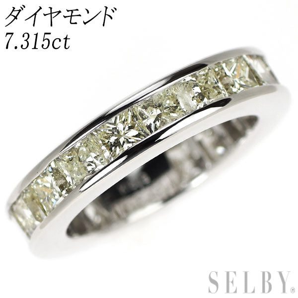 K18WG プリンセスカット ダイヤモンド リング 7.315ct フルエタニティ
