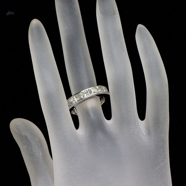 K18WG プリンセスカット ダイヤモンド リング 7.315ct フルエタニティ