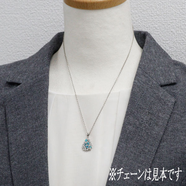 Pt900 パライバトルマリン ダイヤモンド ペンダントトップ 0.50ct D0.60ct