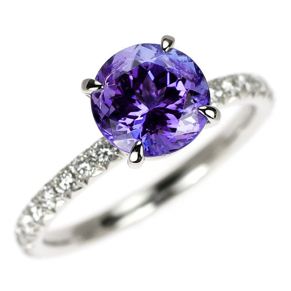 Pt900 タンザナイト ダイヤモンド リング 2.38ct D0.36ct