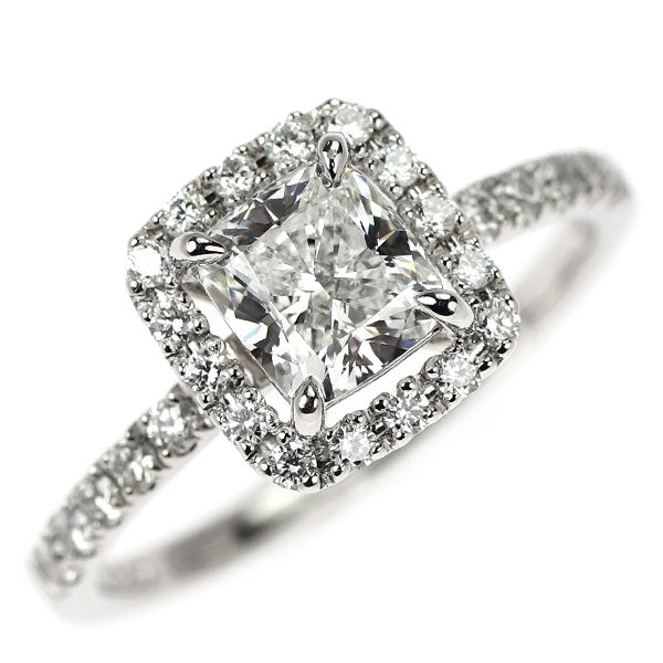 Pt950 クッションカット ダイヤモンド  リング 1.025ct D IF EX/VG D0.29ct GIA/中鑑付