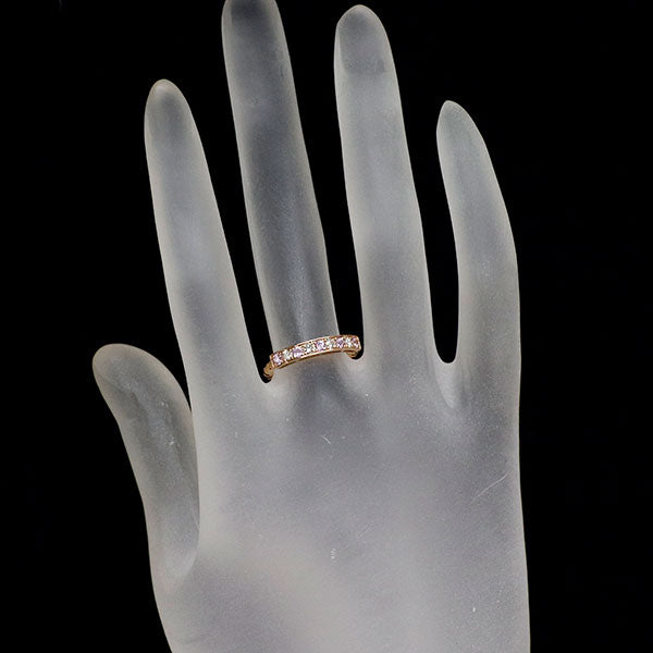 K18PG ピンク サファイア ダイヤモンド リング 0.22ct D0.13ct 伸縮式