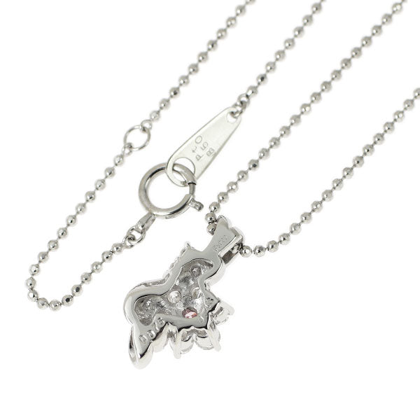 希少 Pt900/ Pt850 天然ピンクダイヤモンド ペンダントネックレス 0.076ct FLPP SI2 D0.43ct フラワー