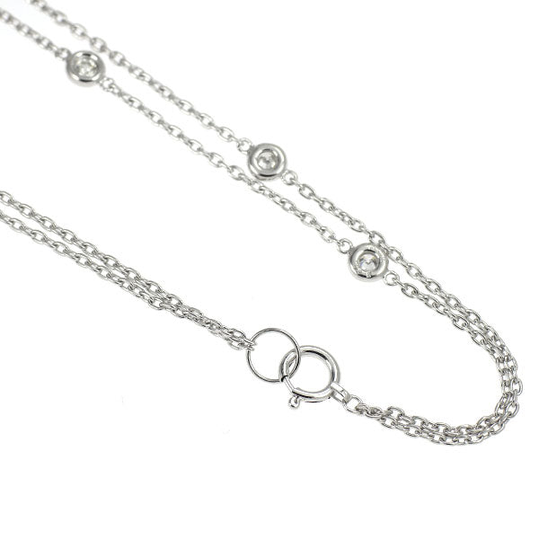 K18WG ダイヤモンド ステーション ネックレス 1.10ct