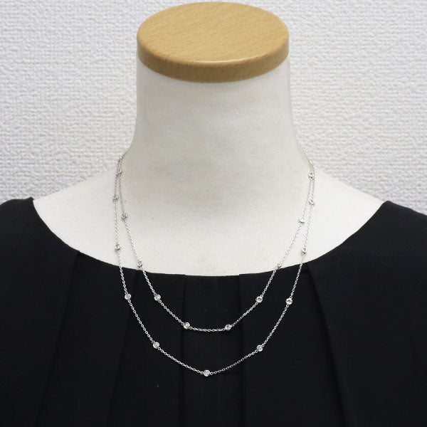 K18WG ダイヤモンド ステーション ネックレス 1.10ct